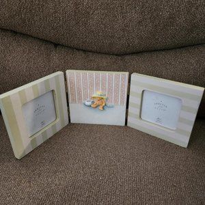 Russ Baby Trio Plaque Double Frame Photo